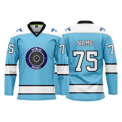 Jet Blue Custom Sublimated with Full Tackle Twill Jersey