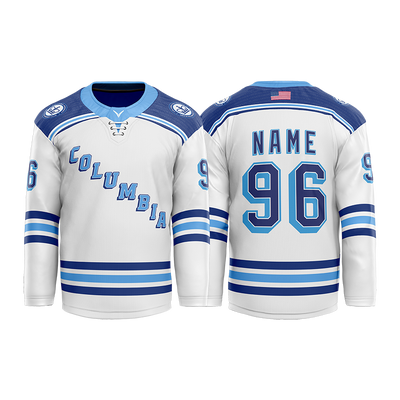Columbia Hockey White Custom Sublimated with Twill Jersey