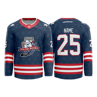 Mid Hudson Polar Bears Custom Sublimated Navy Jersey