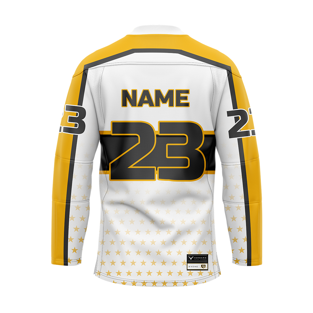 DVCHC Custom White Sublimated Authentic Replica Jersey