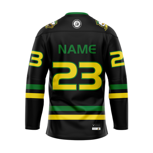 Oregon Black Custom Authentic Sublimated With Twill Jersey