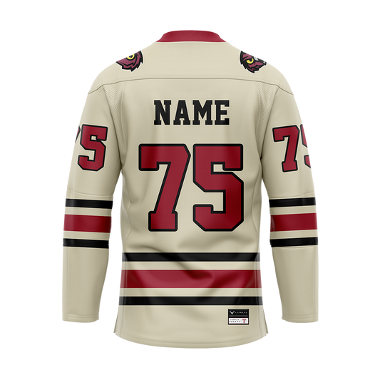 Custom Temple Ice Hockey Cream Replica Sublimated Jersey