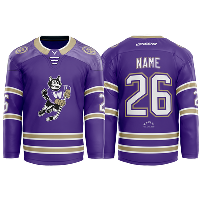 U of Washington Mens purple Custom Sublimated with Twill Replica Jersey