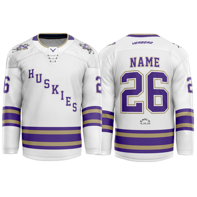 U of Washington Mens White Custom Sublimated with Twill Replica Jersey