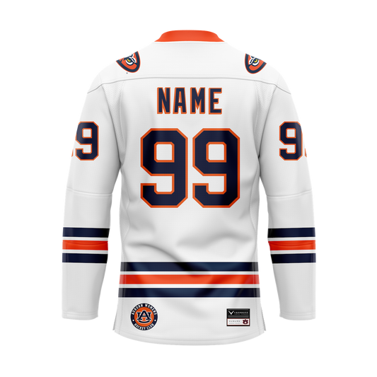 Auburn White Custom Sublimated With Twill Authentic Replica Jersey