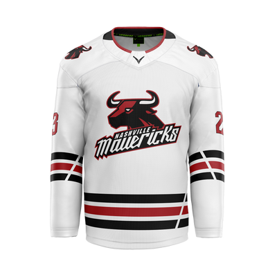 Nashville Mavericks Custom Sublimated Reversible White Jersey