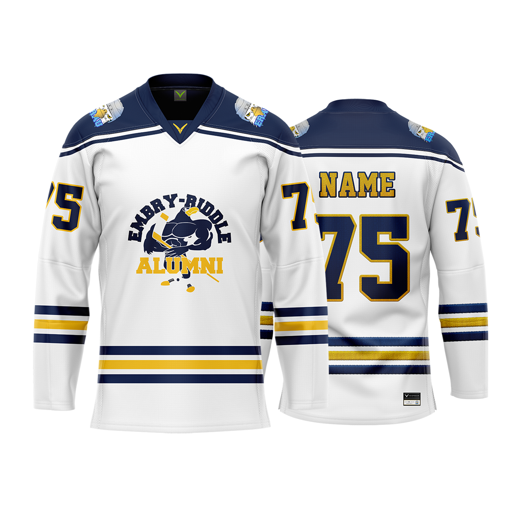Embry Riddle Alumni White Custom Sublimated Jersey