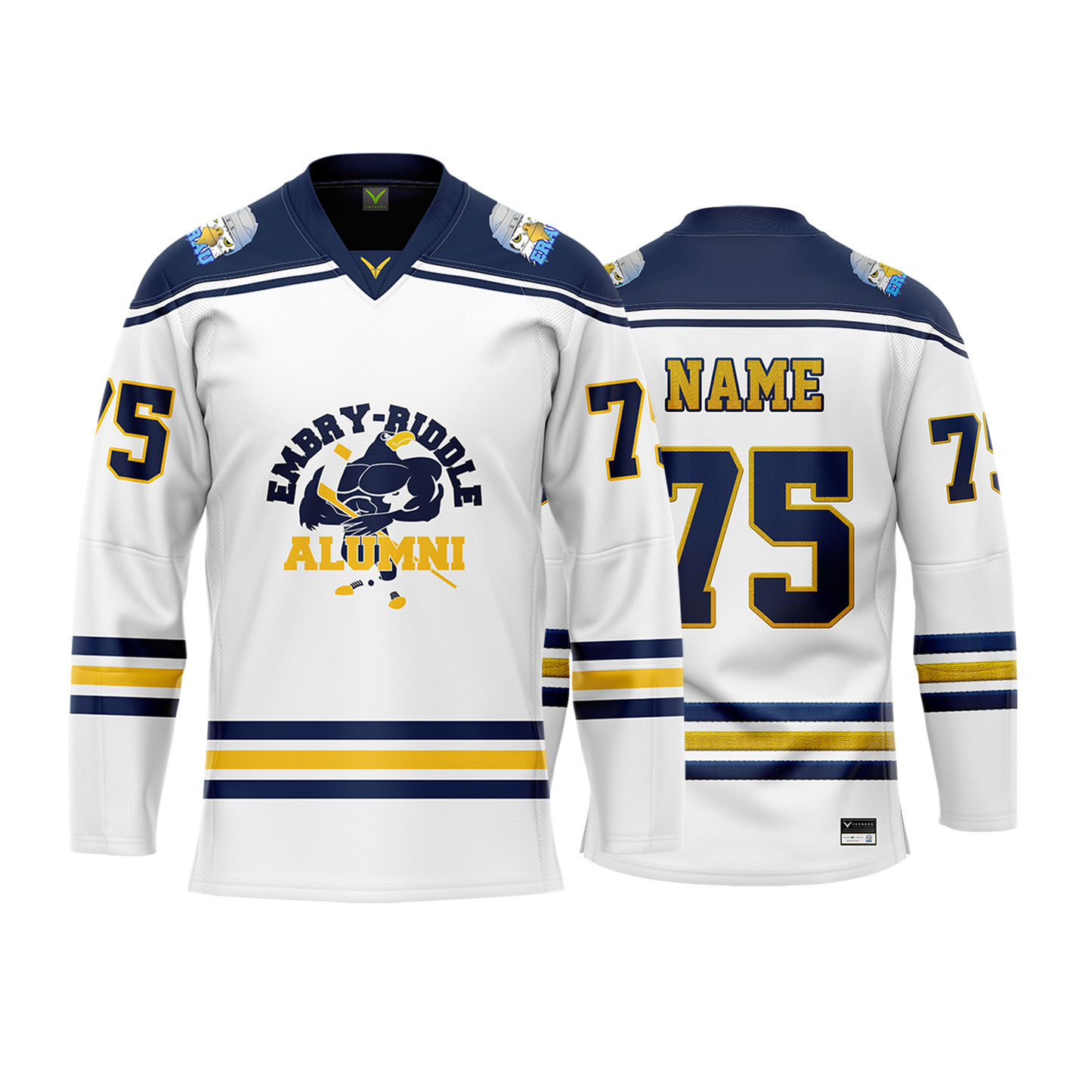 Embry Riddle Alumni White Custom Sublimated Jersey