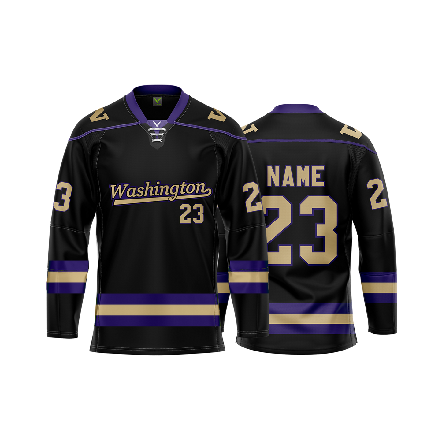 University Of Washington Black Custom Hybrid Jersey
