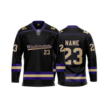 University Of Washington Black Custom Hybrid Jersey