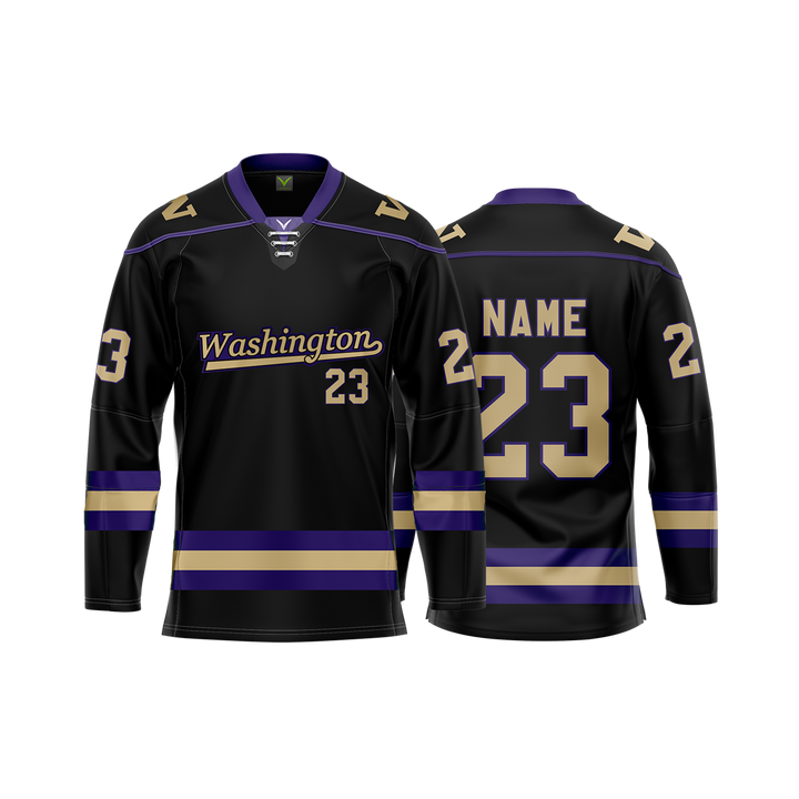 University Of Washington Black Custom Hybrid Jersey