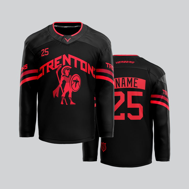 Trenton Trojans Black Custom Hybrid Jersey