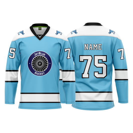 Jet Blue Custom Sublimated with Full Tackle Twill Jersey