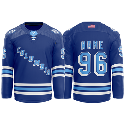 Columbia Hockey Blue Custom Sublimated with Twill Jersey