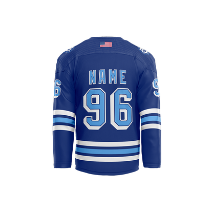 Columbia Hockey Blue Custom Sublimated with Twill Jersey
