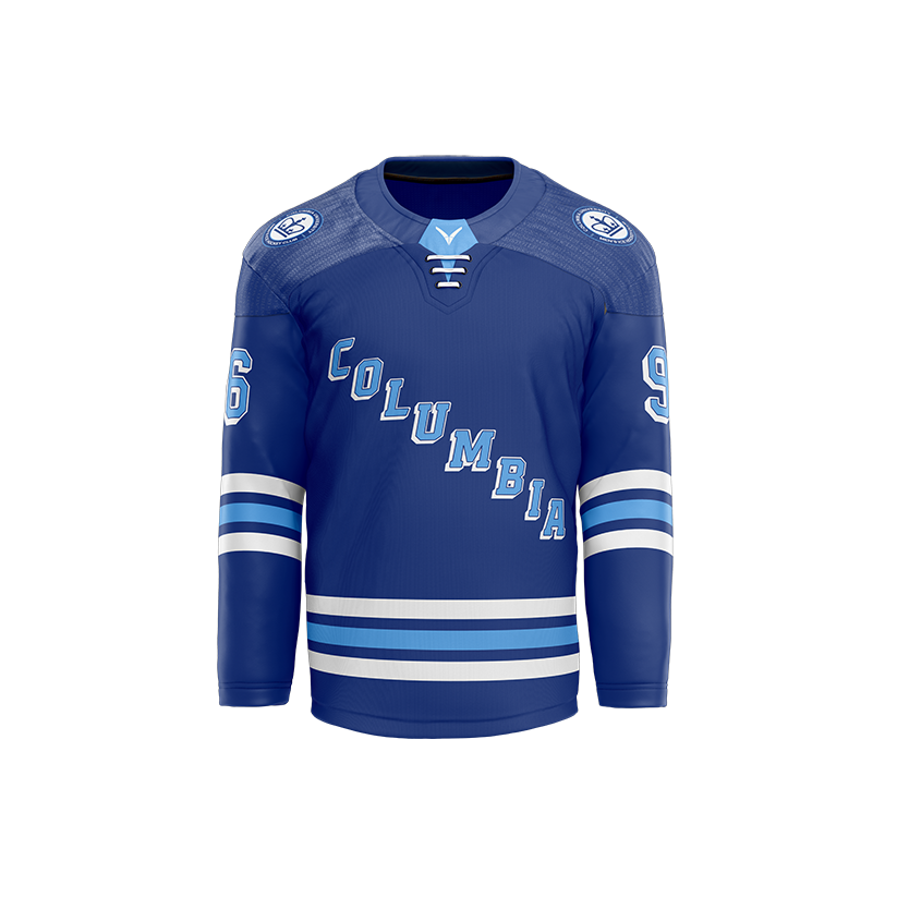 Columbia Hockey Blue Custom Sublimated with Twill Jersey
