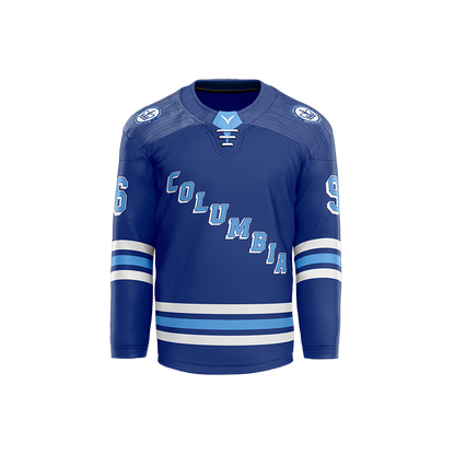 Columbia Hockey Blue Custom Sublimated with Twill Jersey