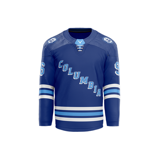 Columbia Hockey Blue Custom Sublimated with Twill Jersey