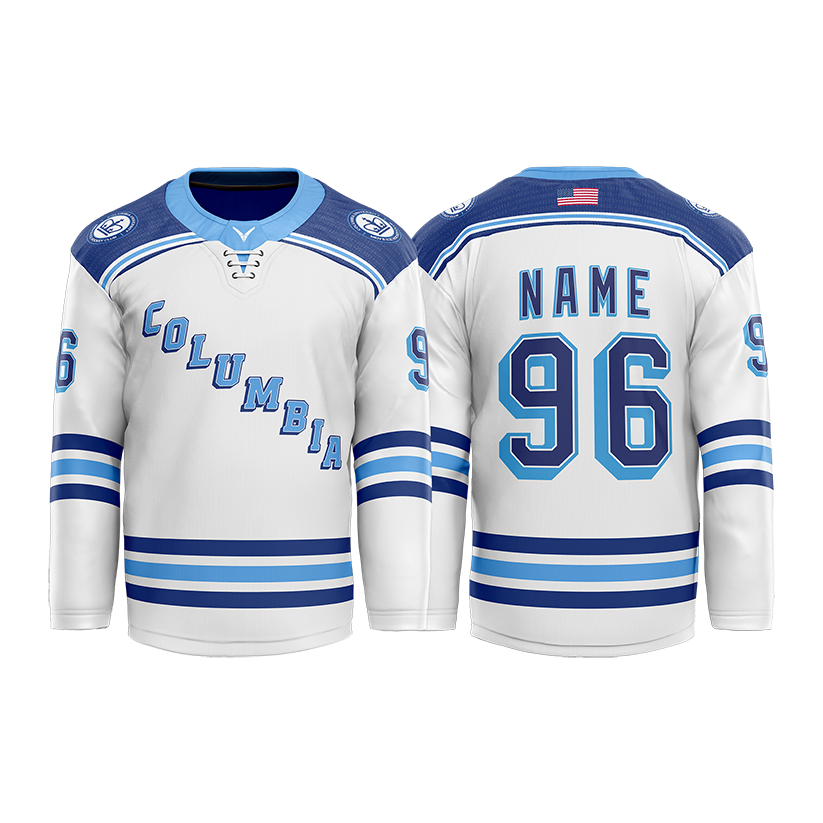 Columbia Hockey White Custom Sublimated with Twill Jersey