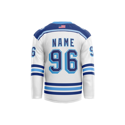 Columbia Hockey White Custom Sublimated with Twill Jersey