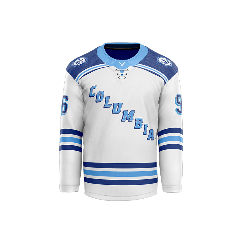 Columbia Hockey White Custom Sublimated with Twill Jersey