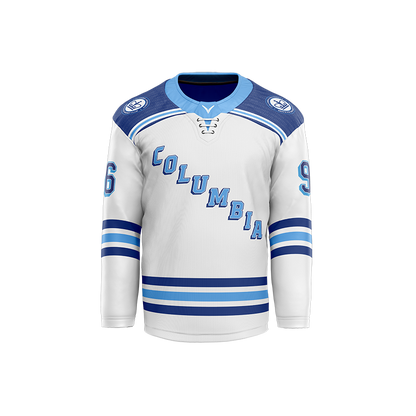 Columbia Hockey White Custom Sublimated with Twill Jersey