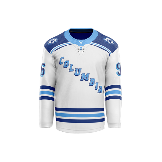 Columbia Hockey White Custom Sublimated with Twill Jersey