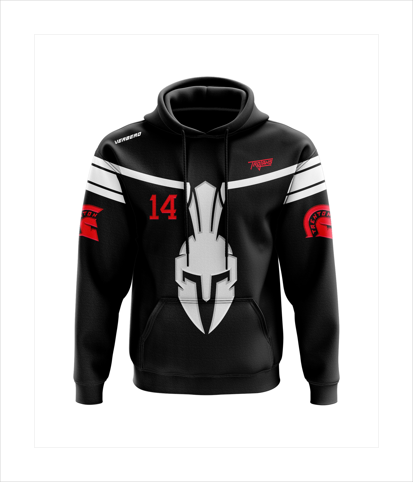 Trenton Trojans Black Custom Fleece Hoodie