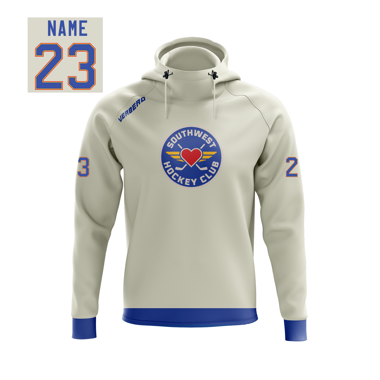 Southwest Hockey Club Cream Custom Performance Hoodie