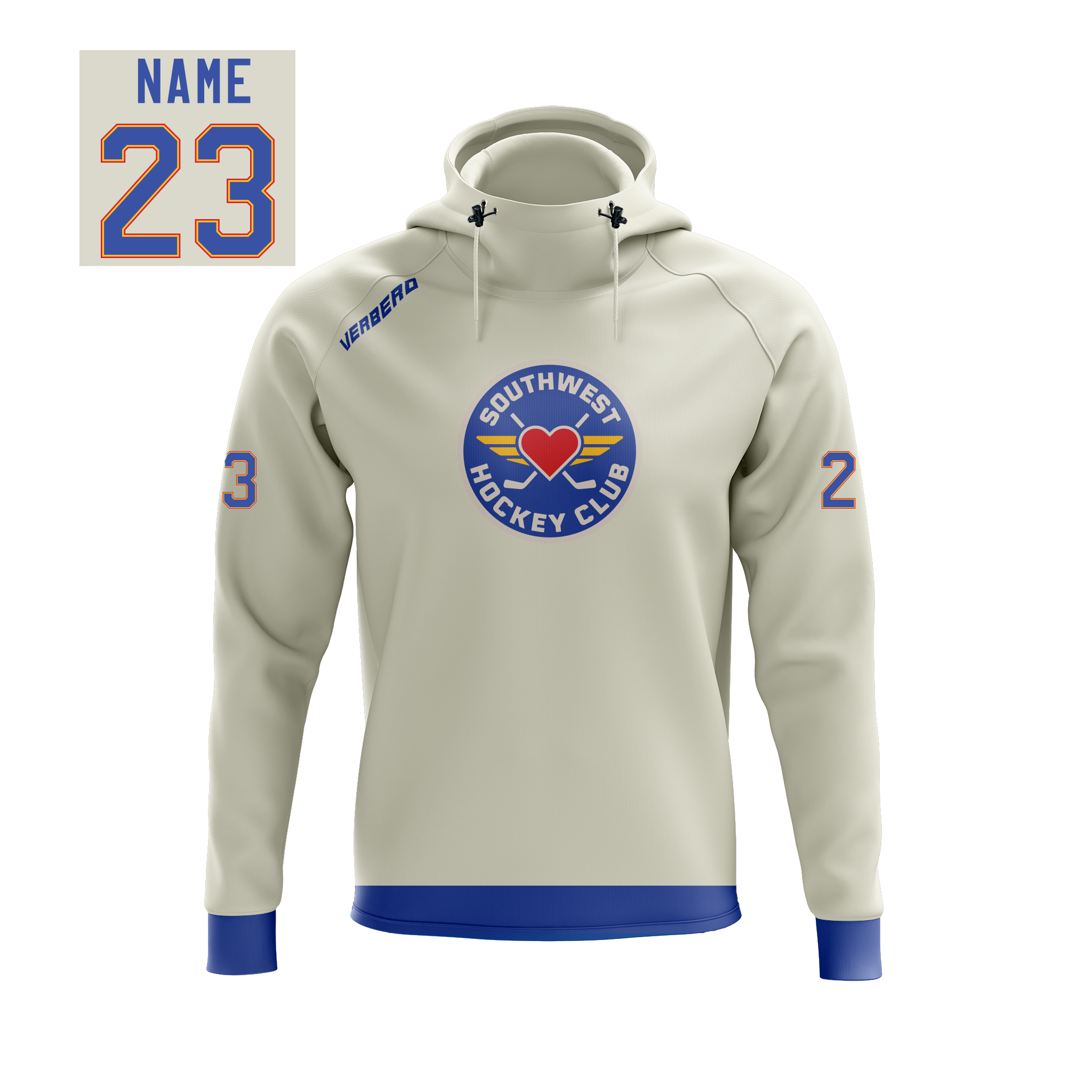 Southwest Hockey Club Cream Custom Performance Hoodie