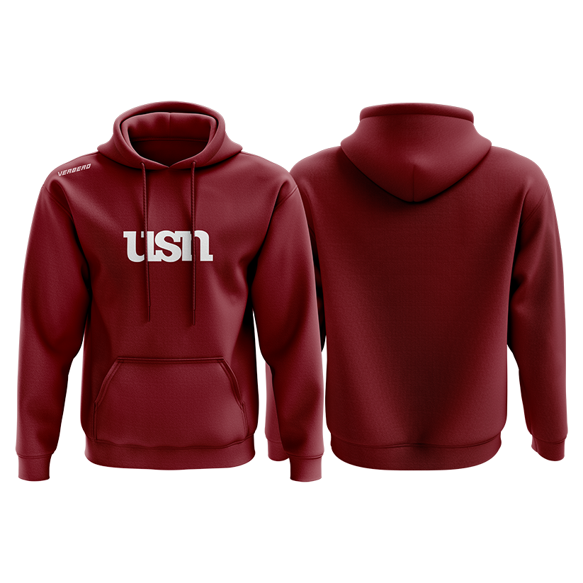 USN Maroon Fleece Hoodie