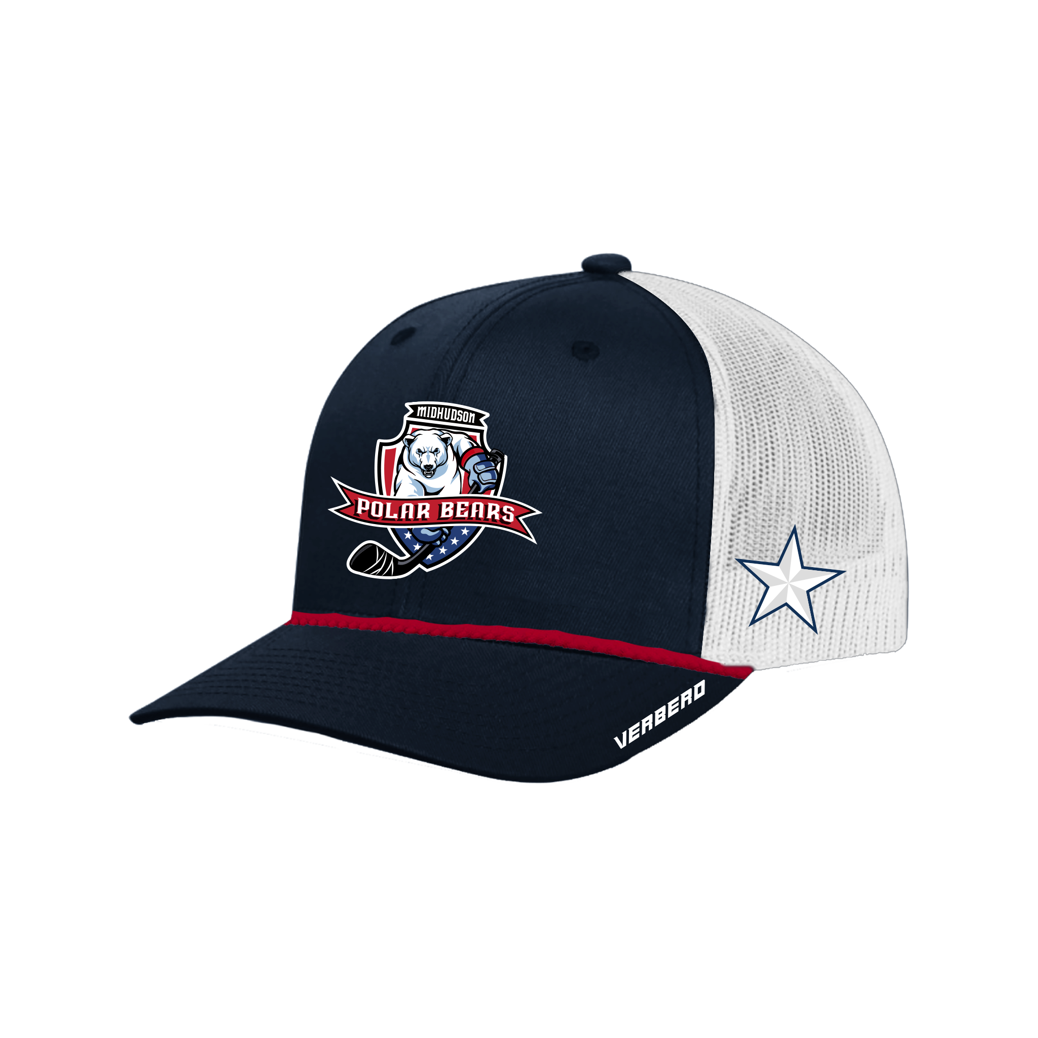 Mid-Hudson Polar Bears Navy Rope Trucker Hat