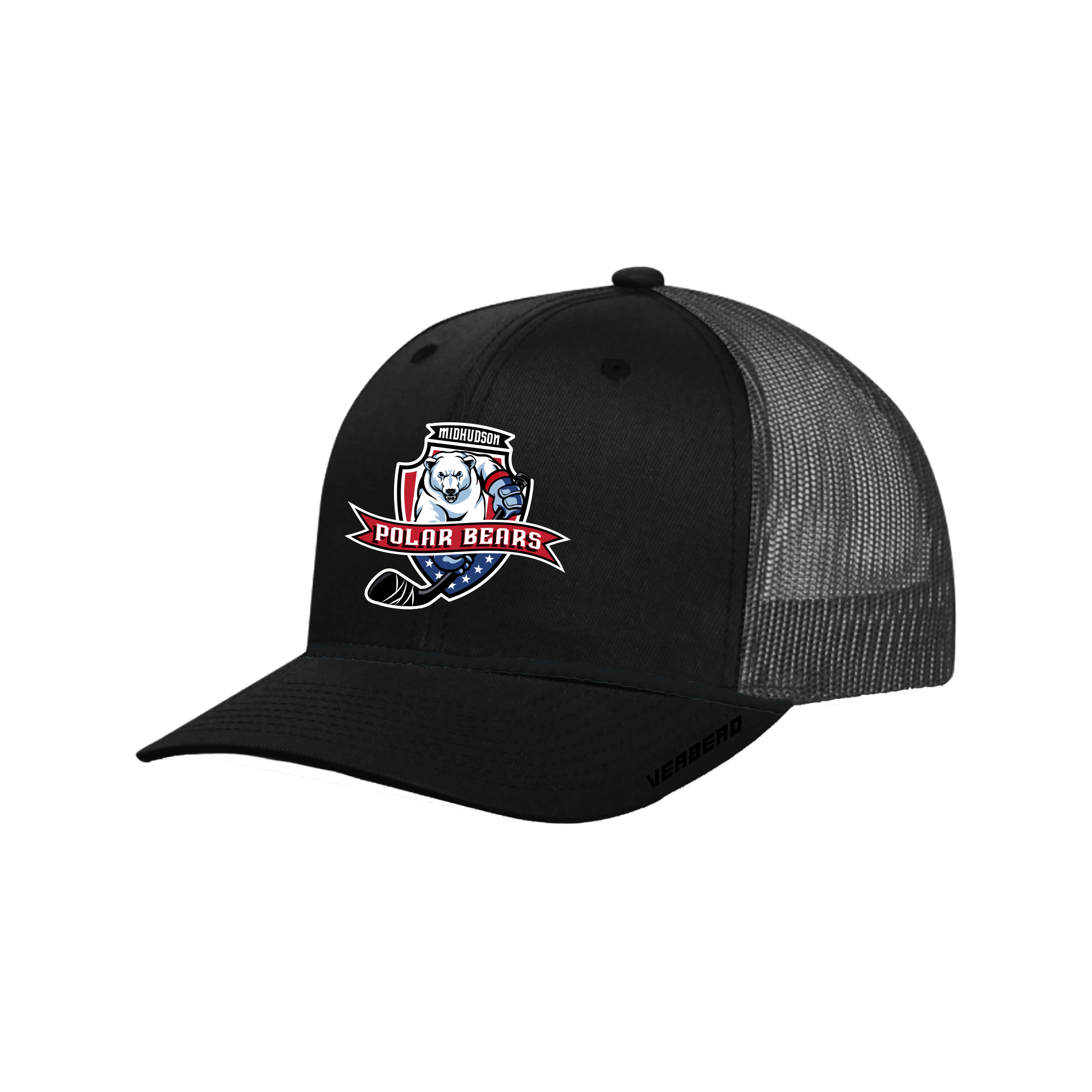 Mid-Hudson Polar Bears Stock Black Hat