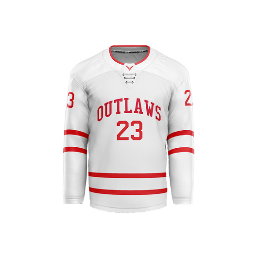 TN Outlaws Custom White Sublimated Jersey