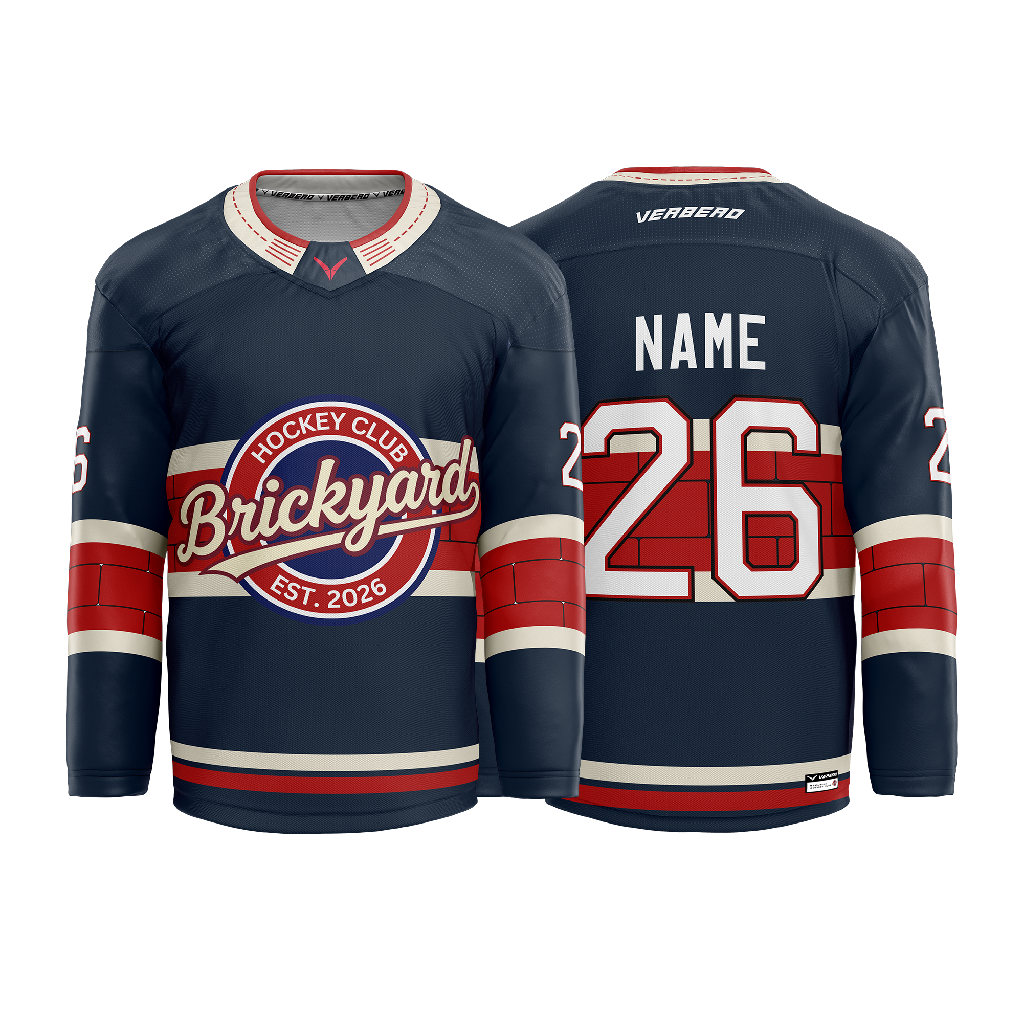 Republic Hockey Club Custom Blue Sublimated with Twill Jersey