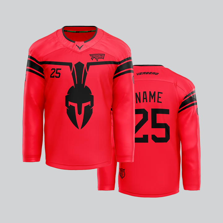 Trenton Trojans Red Custom Hybrid Jersey