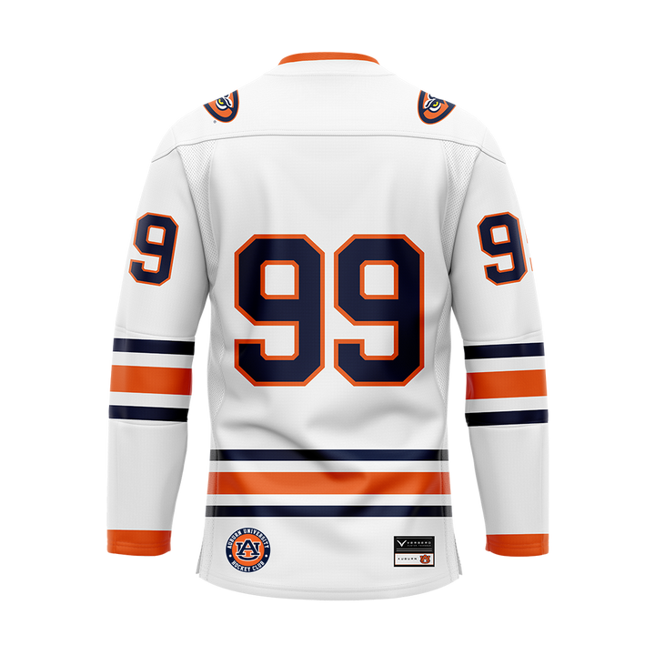 Auburn White Custom Sublimated With Twill Authentic Replica Jersey
