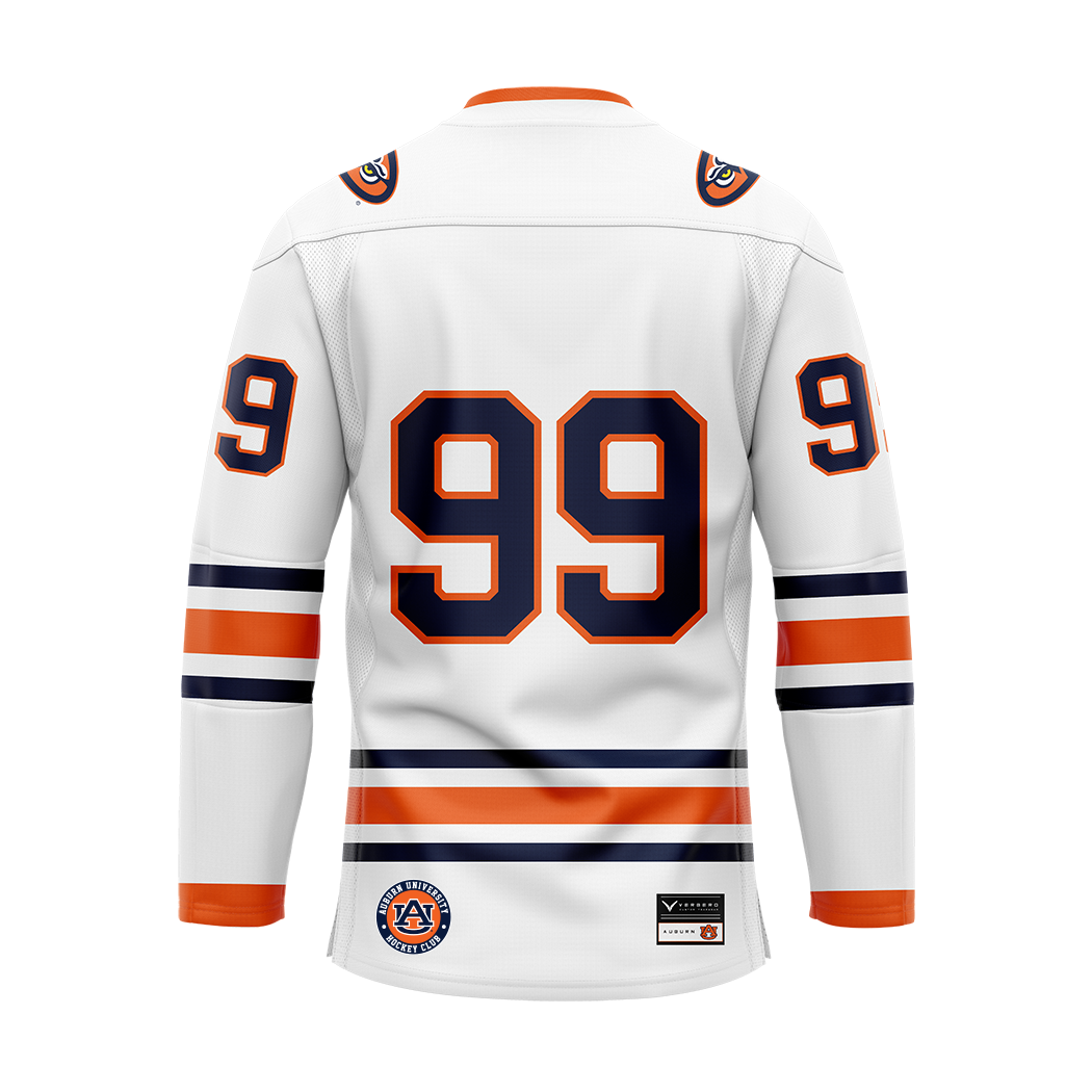 Auburn White Custom Sublimated With Twill Authentic Replica Jersey