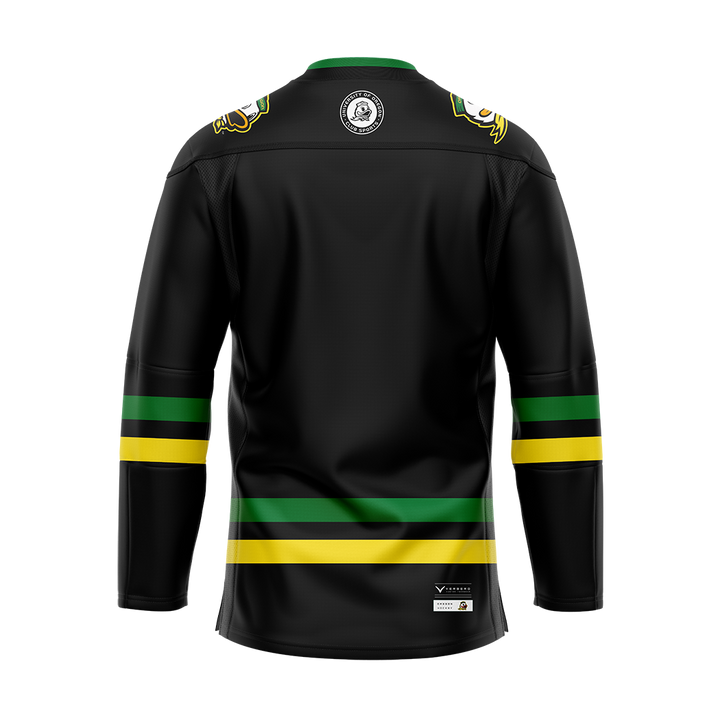 Oregon Black Authentic Sublimated With Twill Jersey