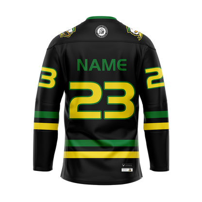 Oregon Black Custom Authentic Sublimated With Twill Jersey