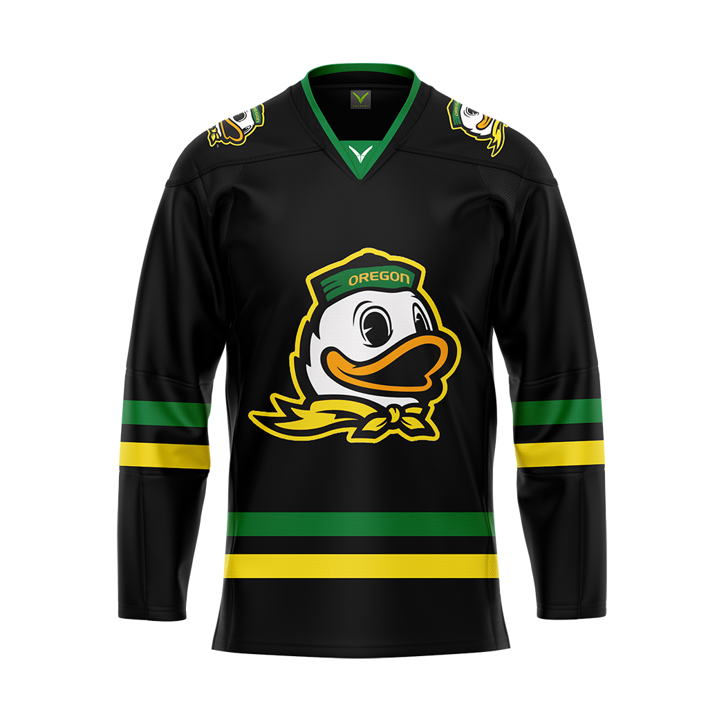 Oregon Black Authentic Sublimated With Twill Jersey