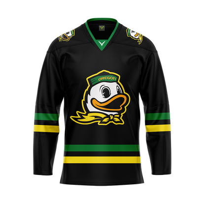 Oregon Black Authentic Sublimated With Twill Jersey