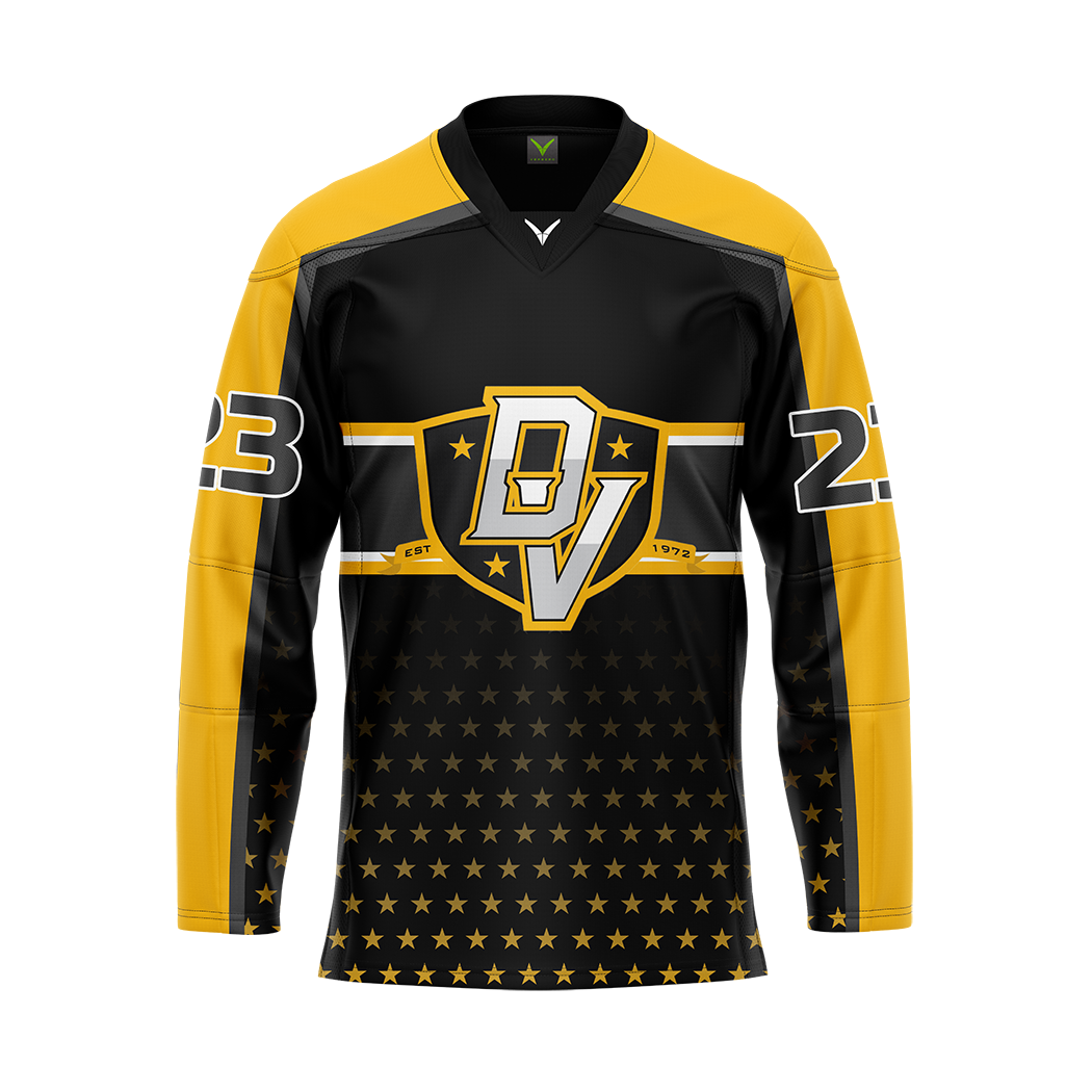 DVCHC Custom Black Sublimated Authentic Replica Jersey