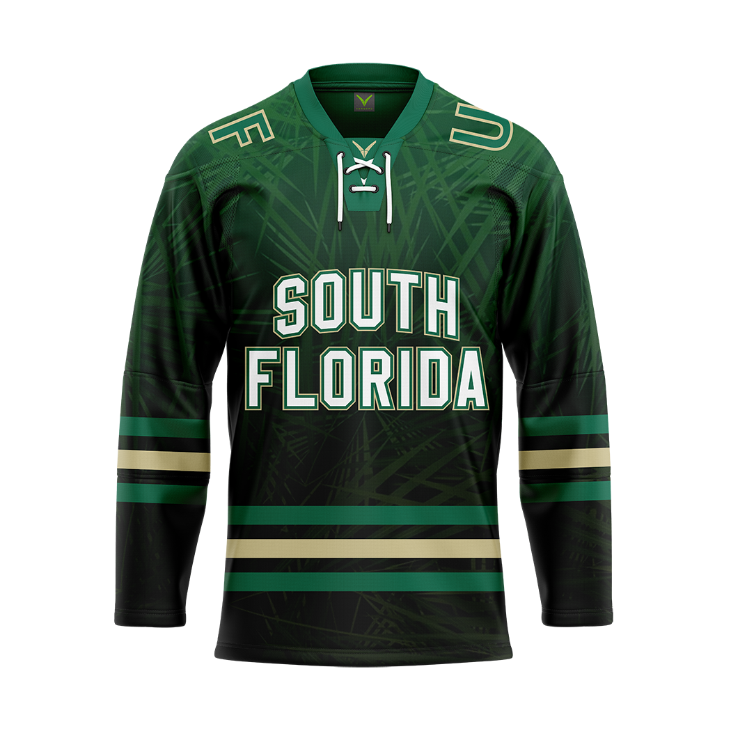 USF Womens Ice Hockey Green Replica Sublimated Jersey