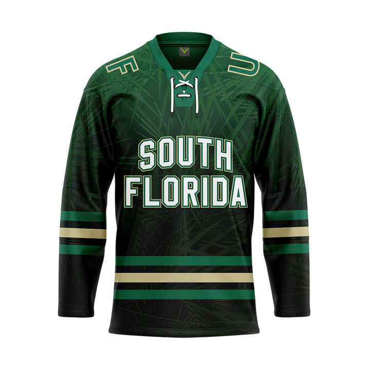 USF Womens Ice Hockey Green Replica Sublimated Jersey