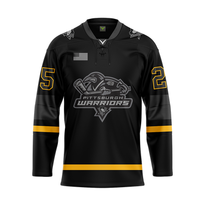 Pittsburgh Warriors Sublimated Jersey Customized Black