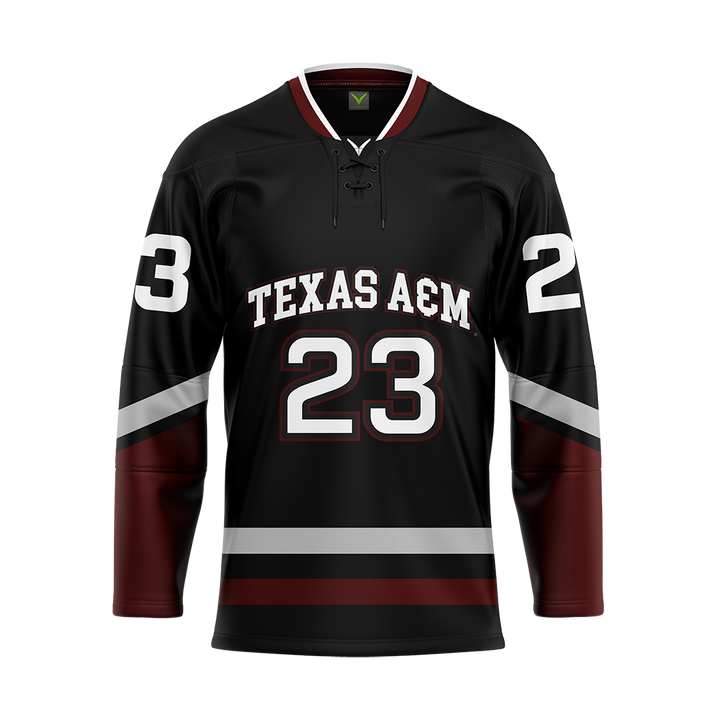 Customized Texas A&M Black Alternate Sublimated With Twill Jersey