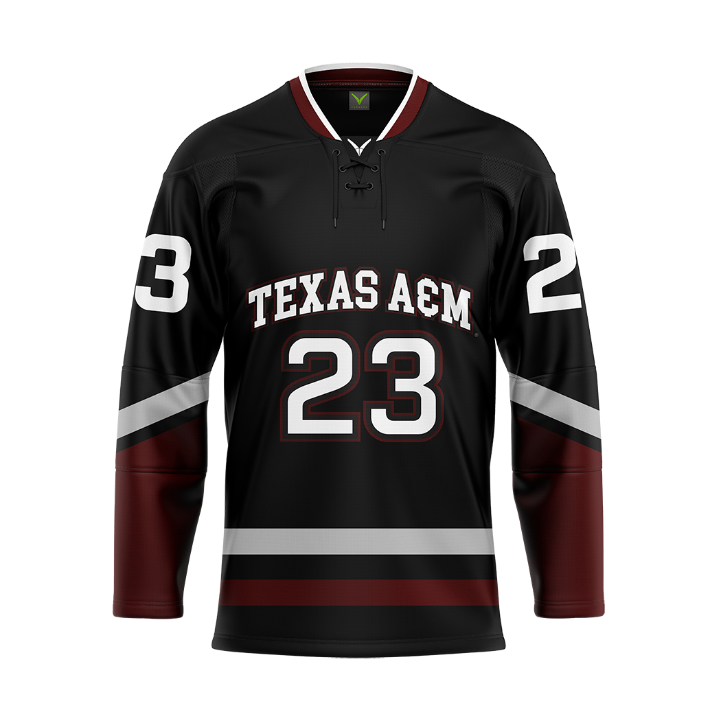 Customized Texas A&M Black Alternate Sublimated With Twill Jersey