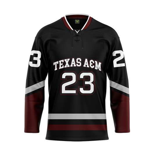 Customized Texas A&M Black Alternate Sublimated With Twill Jersey