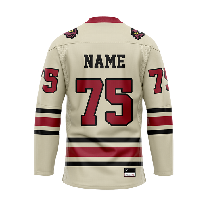 Custom Temple Ice Hockey Cream Replica Sublimated Jersey